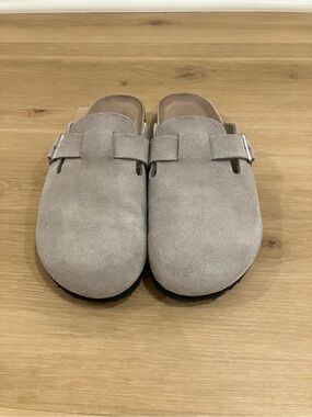 Serra Taupe Suede Slip-On Clogs